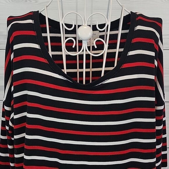 Liz Claiborne weekend striped tunic top Size L - Picture 2 of 12